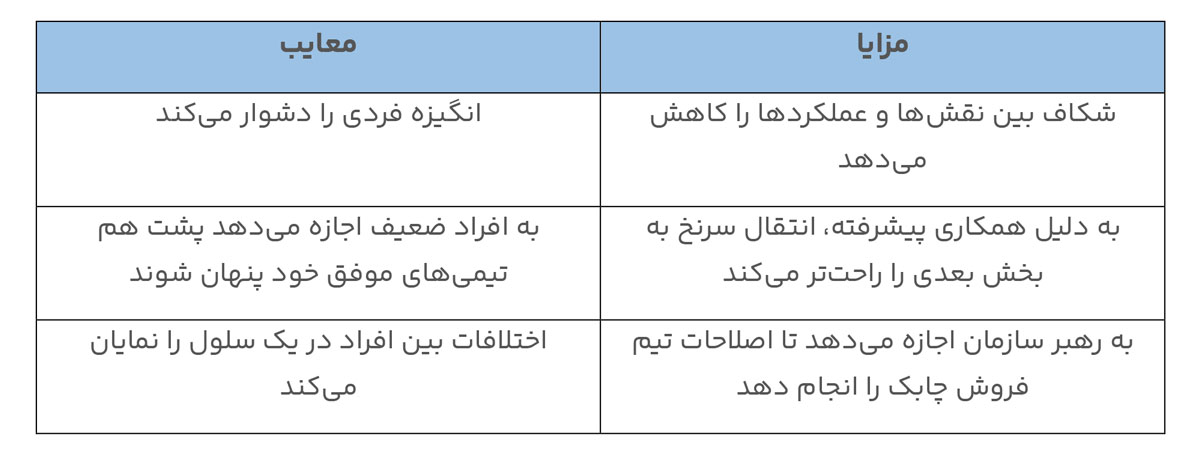 ساختار سازمان فروش